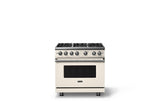 36"W. Sealed Burner Gas Range (Burner: 6b, Finish: Pure White, Trim: Polished Chrome, Fuel: Propane)