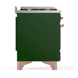 ILVE UM60FSNR3EGPLP Majestic III 60 inch Dual Fuel Range with 7 Burners, Griddle and French Top, Dual Function Burner with up to 25,000 BTU (Liquid Propane, Triple Glass Door, Emerald Green, Copper)