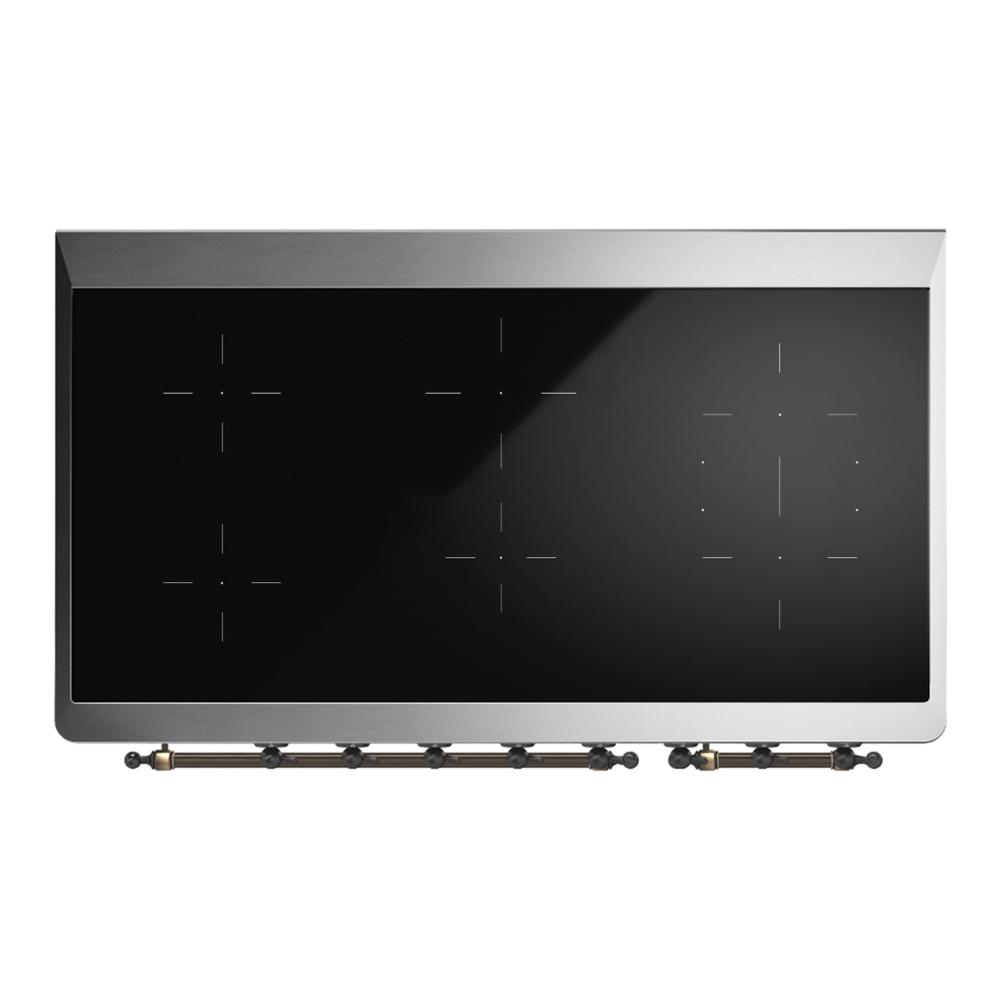 ILVE UMIB48QNR3EGB Majestic III 48 inch Induction Range with 6 Elements, 5.02 cu. ft. Total Oven Capacity (Solid Door, Emerald Green, Burnished)