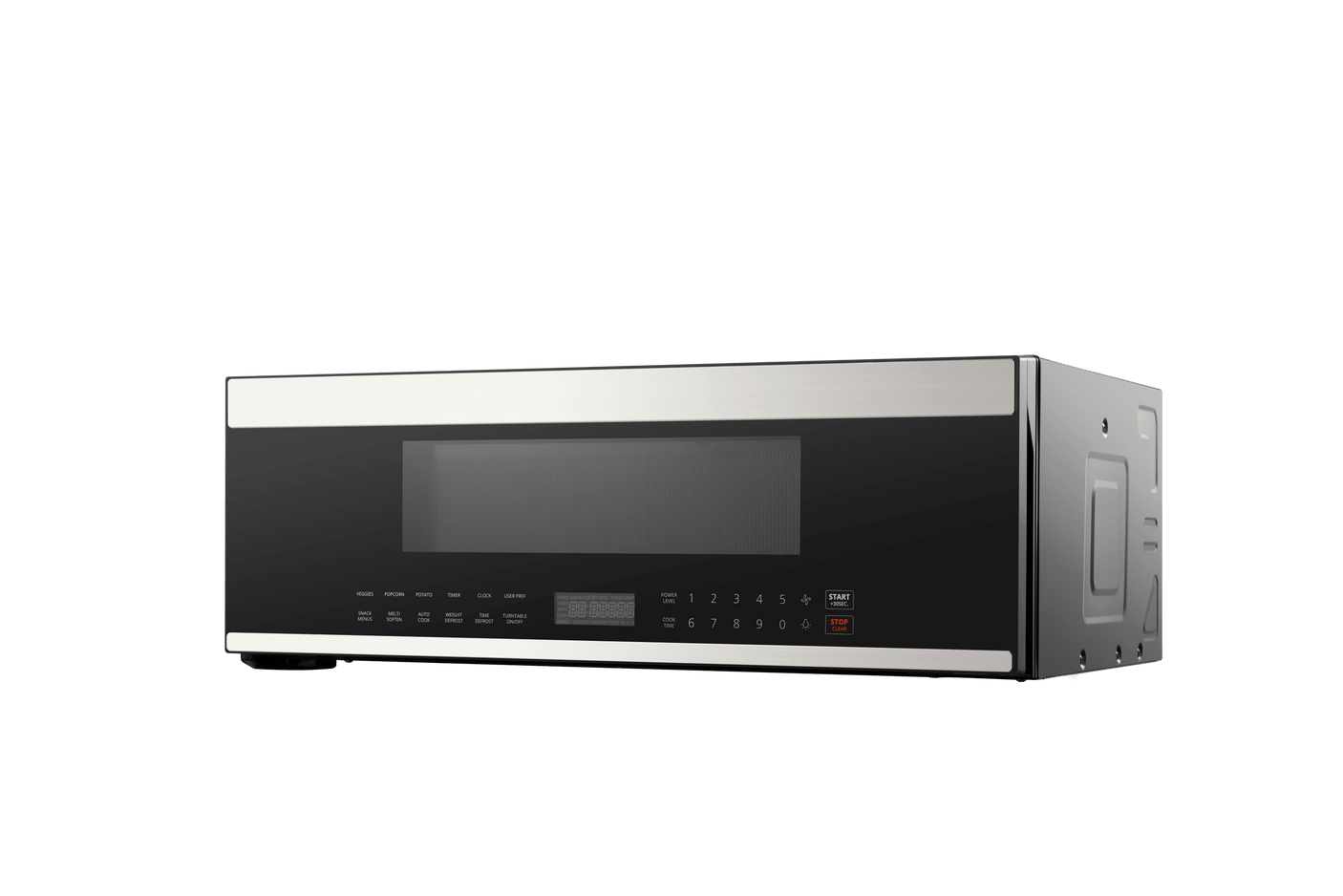 Low-Profile 30" Over-The-Range Microwave Oven in Black Glass with Stainless Steel Trim