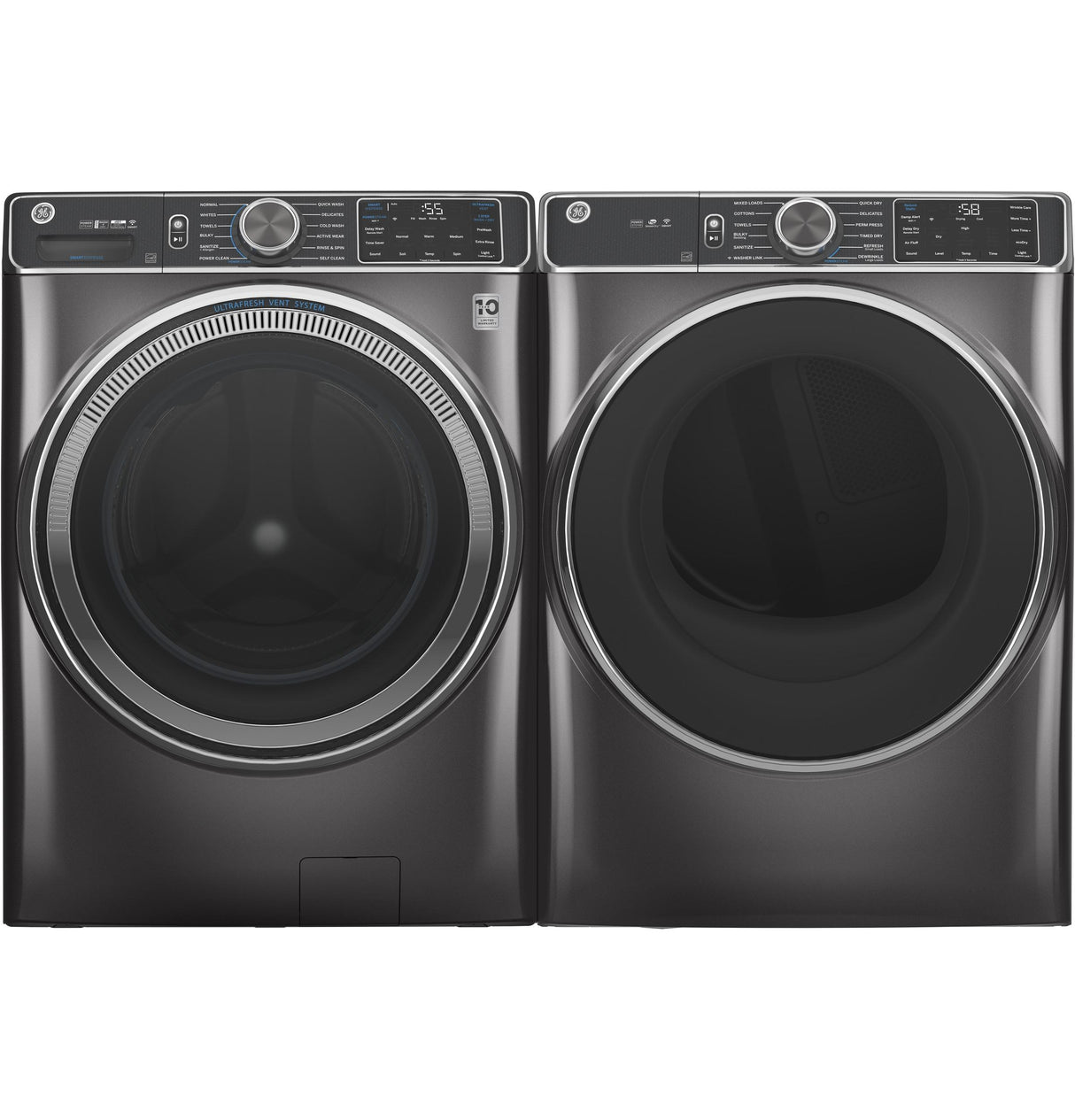 GE® 5.0 cu. ft. Capacity Smart Front Load ENERGY STAR® Steam Washer with SmartDispense™ UltraFresh Vent System with OdorBlock™ and Sanitize + Allergen