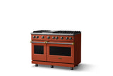 48"W. Sealed Burner Gas Range (Burner: 6g, Finish: Spiced Cider, Trim: Brushed Brass, Fuel: Propane)