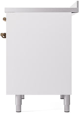 Nostalgie II 40 Inch Electric Freestanding Range in White with Bronze Trim
