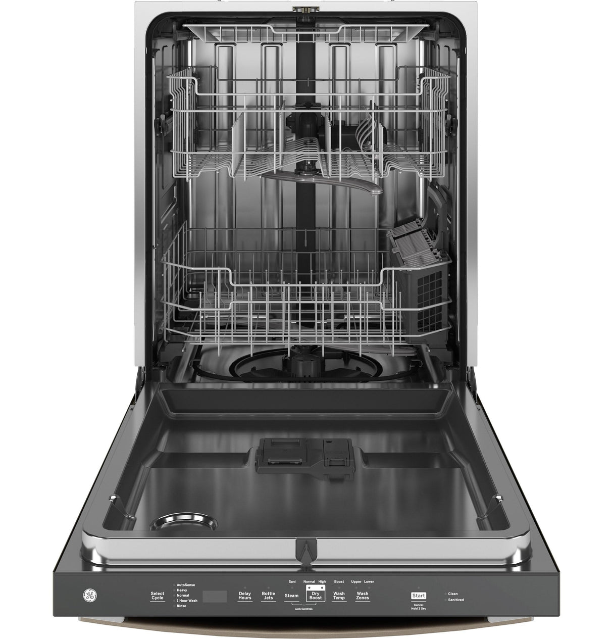 GE® ENERGY STAR® Fingerprint Resistant Top Control with Stainless Steel Interior Dishwasher with Sanitize Cycle