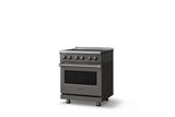 30"W. Electric Range (Finish: Damascus Gray, Trim: Polished Chrome)