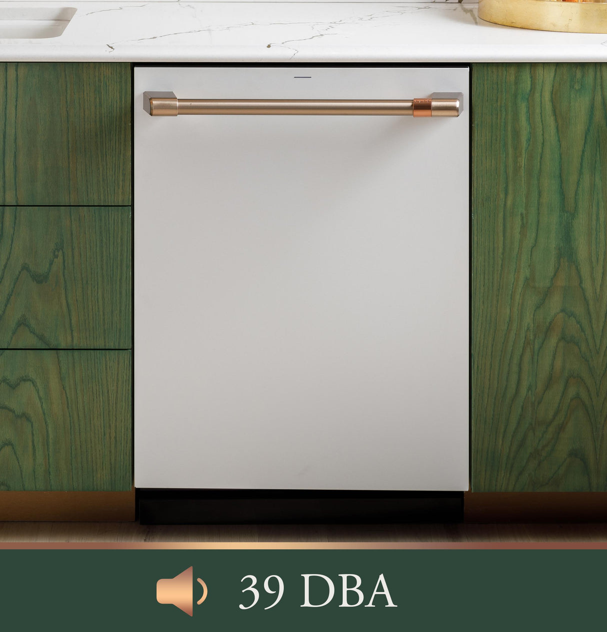 Café™ CustomFit ENERGY STAR Stainless Interior Smart Dishwasher with Ultra Wash Top Rack and LED Lights, 39 dBA in Platinum Glass