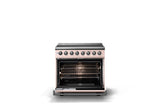 36"W. Induction Range (Finish: Blush, Trim: Polished Chrome)
