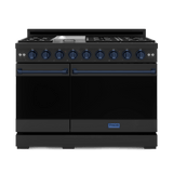 48 Inch Professional Gas Range With Pro-style Knobs In Black/blue  Gordon Ramsay Series