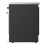 ILVE UMIB30QNR3MGG Majestic III 30 inch Induction Range with 4 Elements, 4 cu. ft. Oven Capacity (Solid Door, Graphite Matte, Brass)