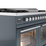 Professional Plus II 40 Inch Dual Fuel Natural Gas Freestanding Range in Blue Grey with Trim