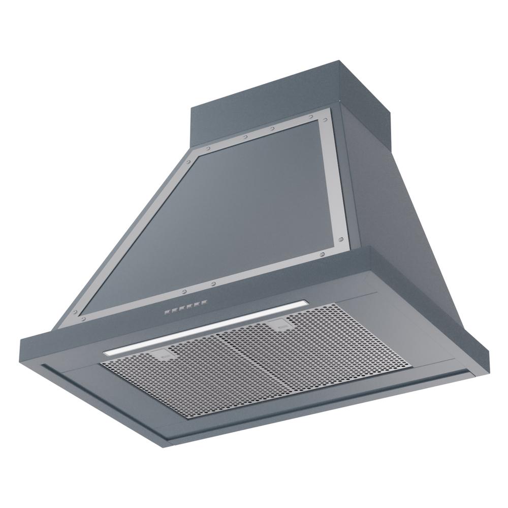 ILVE UANB30BGC Nostalgie Noblesse 30 inch Range Hood (Blue Grey, Chrome)
