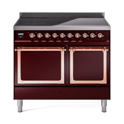 ILVE UNDI406QNMPBUP Nostalgie II Noblesse 40 inch Induction Range (Solid Door, Burgundy, Copper)