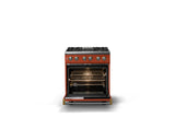 30"W. Dual Fuel Range (Finish: Spiced Cider, Trim: Brushed Brass, Fuel: Propane)
