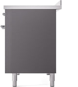 Nostalgie II 48 Inch Electric Freestanding Range in Matte Graphite with Chrome Trim