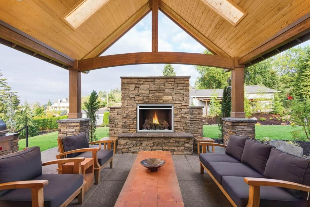 Riverside 36 Clean Face Outdoor Fireplace, Electronic ignition