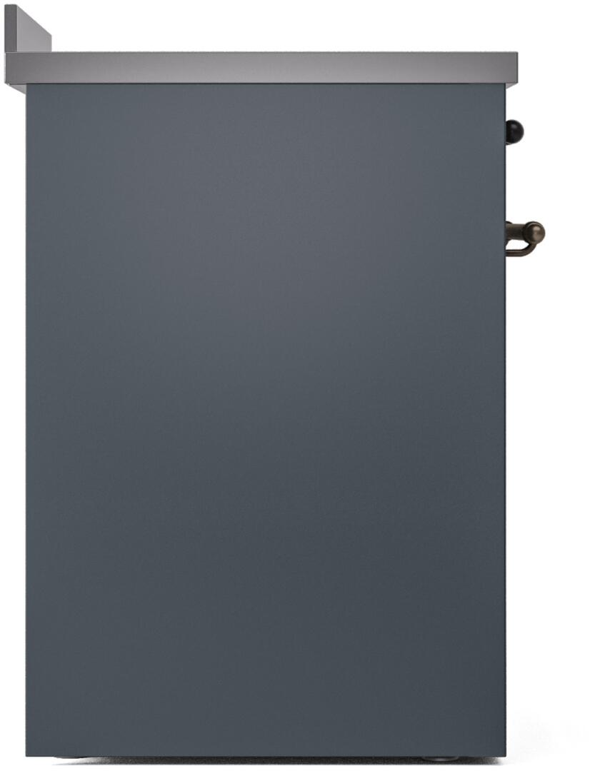 Nostalgie II 30 Inch Electric Freestanding Range in Blue Grey with Bronze Trim