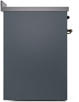 Nostalgie II 30 Inch Electric Freestanding Range in Blue Grey with Bronze Trim