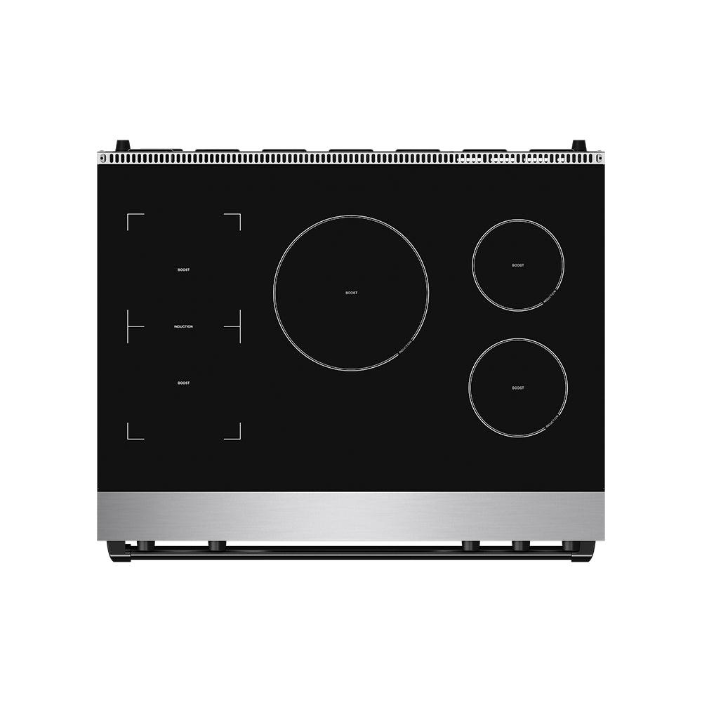 36 Inch Professional Induction Range With Tilt Panel Touch Control In Stainless Steel and Black  Gordon Ramsay Series