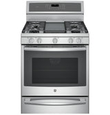 GE Profile™ Series 30" Free-Standing Gas Convection Range with Warming Drawer