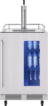 Presrv Kegerator & Beverage Cooler, 24in Under Cabinet, SS+Glass, Reverse Door, 1 Zone