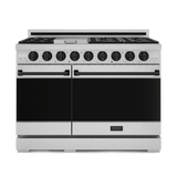 48 Inch Professional Gas Range With Pro-style Knobs In Stainless Steel/black  Gordon Ramsay Series