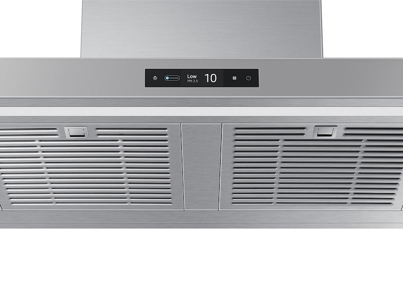 36" Bespoke Smart Wall Mount Hood with LCD Display in Clean Grey