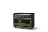 48"W. Dual Fuel Range (Burner: 8b, Finish: Martini, Trim: Polished Chrome, Fuel: Natural Gas)
