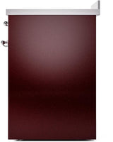 Nostalgie II 30 Inch Electric Freestanding Range in Burgundy with Chrome Trim