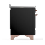 ILVE UMIB48QNR3BKP Majestic III 48 inch Induction Range with 6 Elements, 5.02 cu. ft. Total Oven Capacity (Solid Door, Glossy Black, Copper)