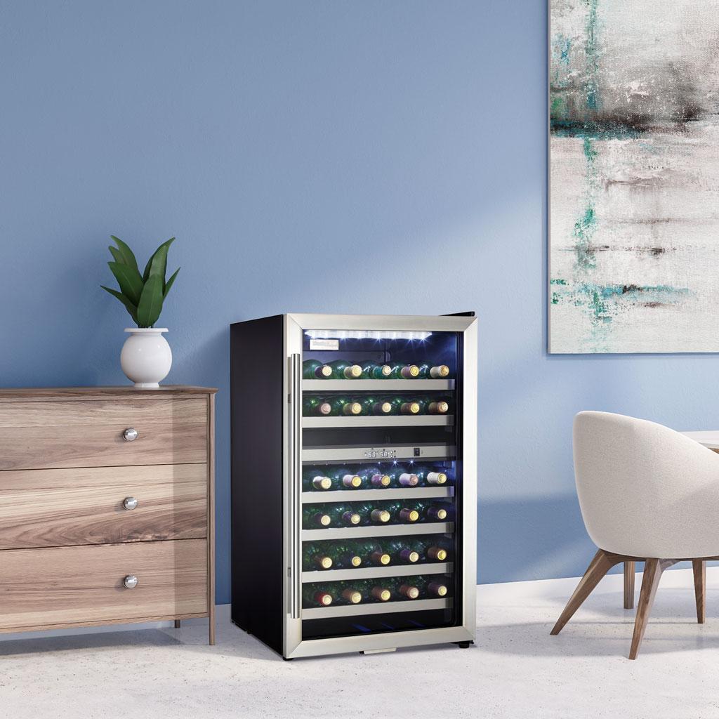 Danby Designer 38 Bottle Free-Standing Wine Cooler in Black Stainless Steel