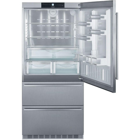 Freestanding Refrig/Freezer 36", Large Door, NOT Reversible, Right Hinge