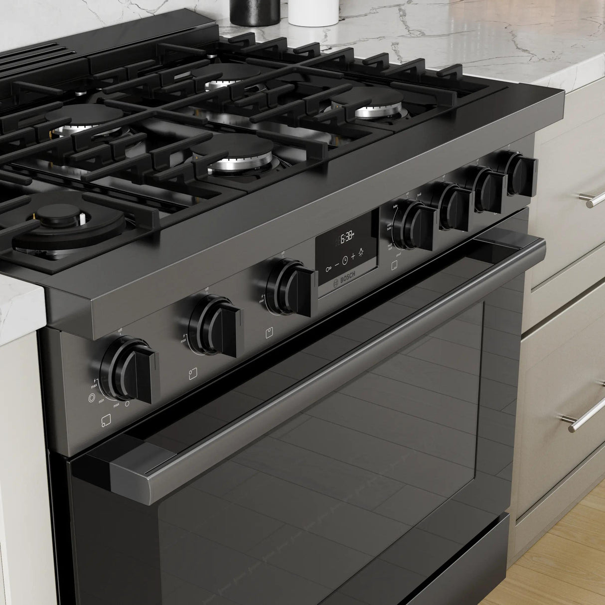 800 Series Dual Fuel Freestanding Range 36" Black Stainless Steel