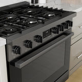 800 Series Dual Fuel Freestanding Range 36" Black Stainless Steel