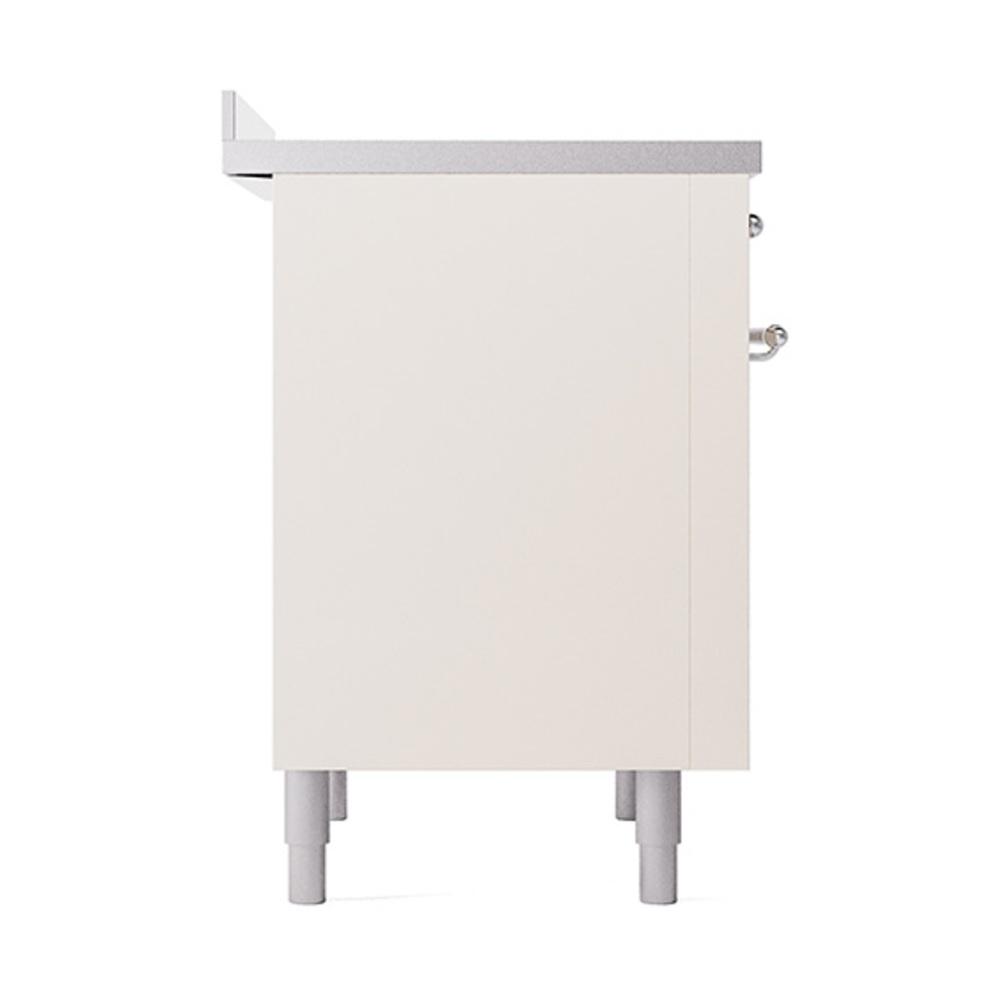 ILVE UNI366QNMPAWC Nostalgie II Noblesse 36 inch Induction Range (Solid Door, Antique White, Chrome)