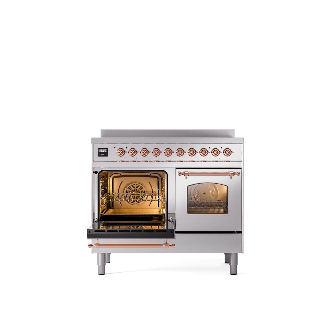 Nostalgie II 40 Inch Electric Freestanding Range in Stainless Steel with Copper Trim