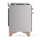 ILVE UM36FNR3SSPLP Majestic III 36 inch Dual Fuel Range with 6 Black Brass Burners and Griddle, Dual Function Burner up to 25,000 BTU (Triple Glass Door, Stainless Steel, Copper, Liquid Propane)