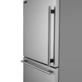 Forno Milano 2-Piece 62-Inch Freestanding Dual Bottom Freezer Refrigerator, Stainless Steel - 34.4 cu.ft, Touch Control, Ice Maker