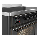 ILVE UMIB48NR3MGB Majestic III 48 inch Induction Range with 6 Elements, 5.02 cu. ft. Total Oven Capacity (Triple Glass Door, Graphite Matte, Burnished)