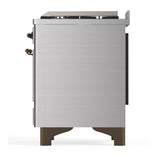 ILVE UM60FSQNR3SSB Majestic III 60 inch Dual Fuel Range with 7 Burners, Griddle and French Top, Dual Function Burner with up to 25,000 BTU (Natural Gas, Solid Door, Stainless Steel, Burnished)