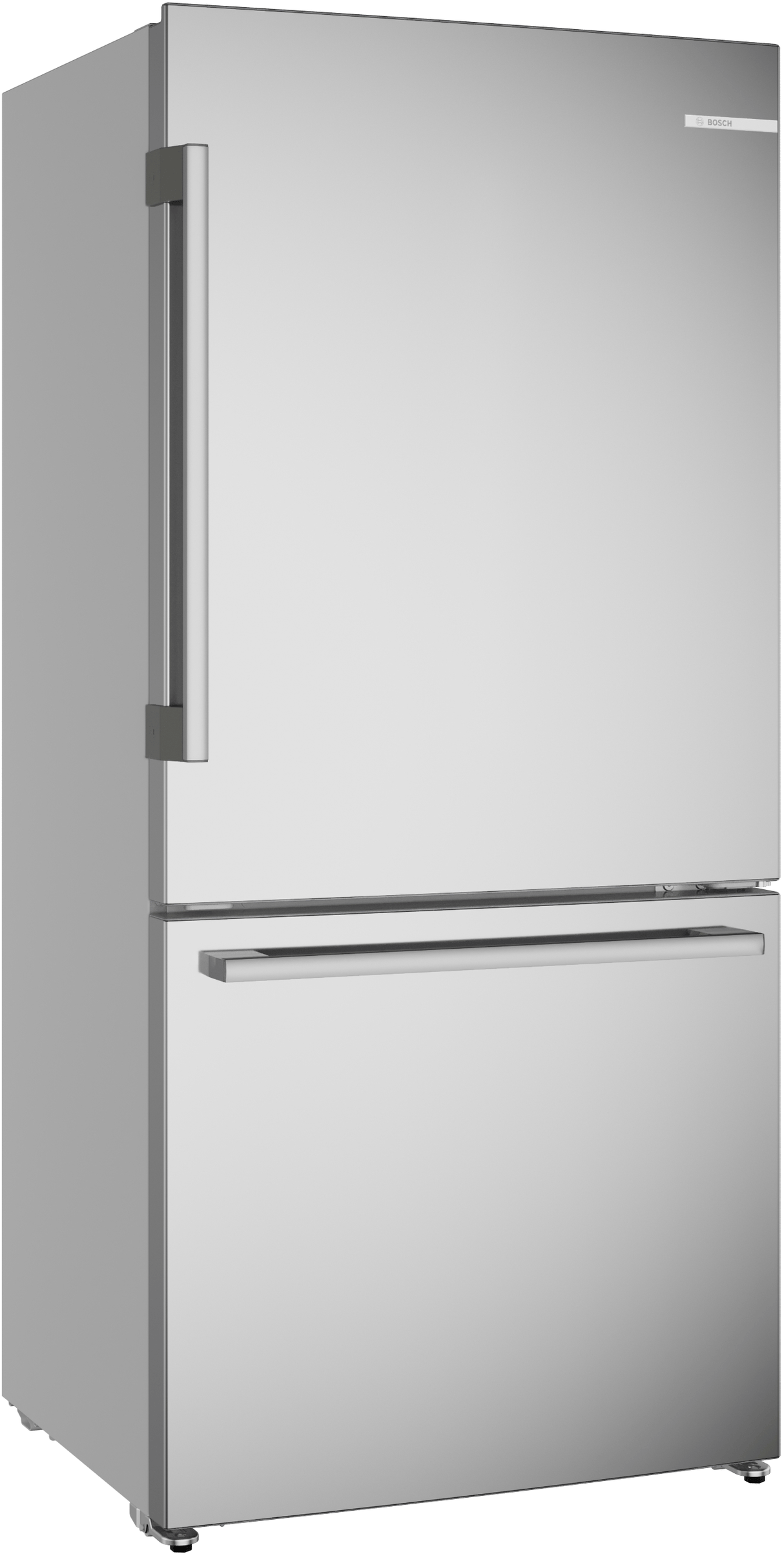 100 Series, free-standing fridge-freezer with freezer at bottom, Brushed steel (with anti-fingerprint), Total No Frost