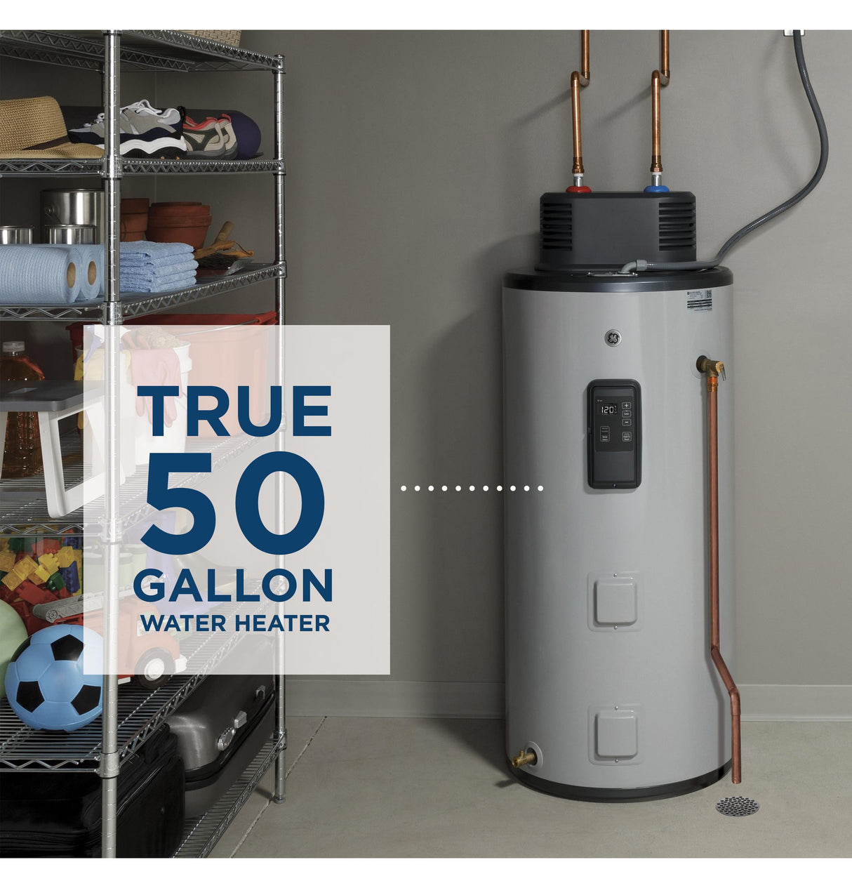 GE® Smart 50 Gallon Electric Water Heater with Flexible Capacity