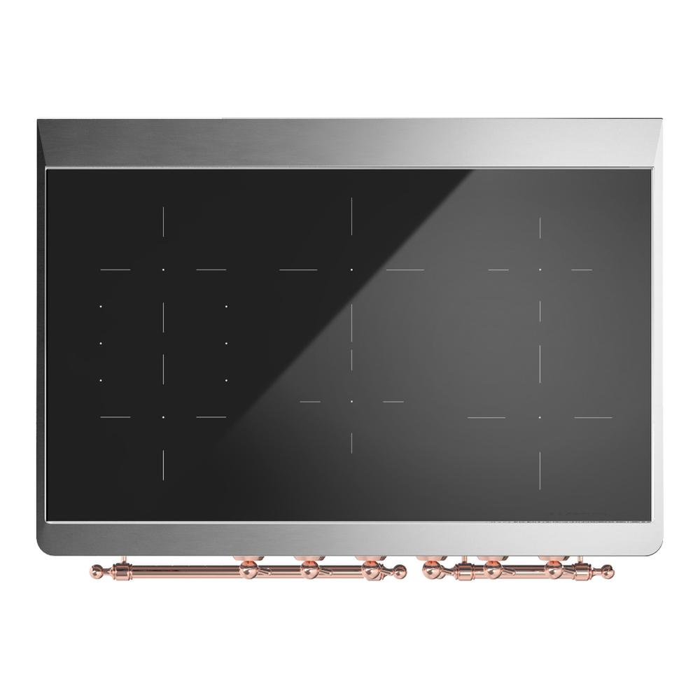 ILVE UMDIB40NR3EGP Majestic III 40 inch Induction Range with 6 Elements, 3.82 cu. ft. Total Oven Capacity (Triple Glass Door, Emerald Green, Copper)