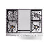 ILVE UN36FNMPBGCLP Nostalgie II Noblesse 36 inch Dual Fuel Range (Liquid Propane, Triple Glass Door, Blue Grey, Chrome)