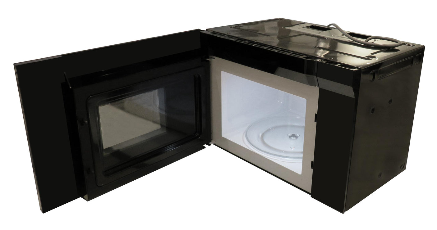 24" Over-The-Range Microwave Oven in Black Glass with Stainless Steel Trim
