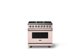 36"W. Dual Fuel Range (Burner: 6b, Finish: Blush, Trim: Polished Chrome, Fuel: Propane)