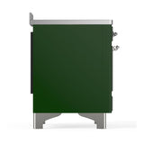 ILVE UMIB48NR3EGC Majestic III 48 inch Induction Range with 6 Elements, 5.02 cu. ft. Total Oven Capacity (Triple Glass Door, Emerald Green, Chrome)