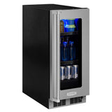 15-In Professional Built-In Beverage Center with Door Style - Stainless Steel Frame Glass, Door Swing - Right