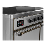 ILVE UMDIB40QNR3SSB Majestic III 40 inch Induction Range with 6 Elements, 3.82 cu. ft. Total Oven Capacity (Solid Door, Stainless Steel, Burnished)