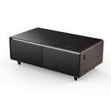 Forno Evoluto Tavolo 51-Inch Smart Coffee Table with Wood-Accent Sides - Dual Cooling Zones, Wireless Charging Pad & Built-In Bluetooth Speakers