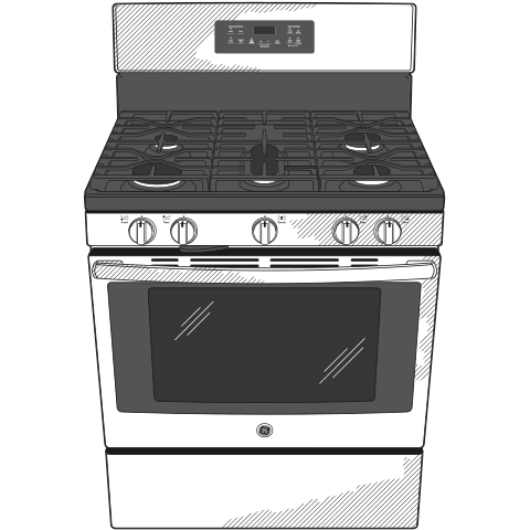 GE® 30" Free-Standing Gas Range